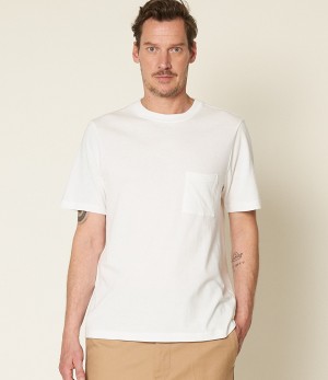 Men Merz B. Schwanen 1940sP loopwheeled T Shirts White | MERZ2403957