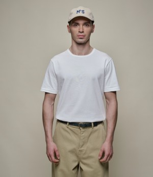 Men Merz B. Schwanen 2M15 sturdy T Shirts White | MERZ8905261