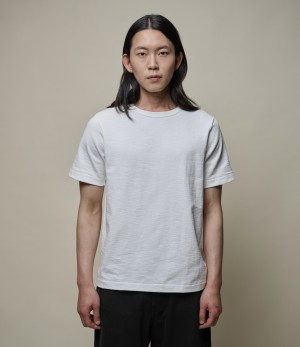 Men Merz B. Schwanen 2S14 loopwheeled T Shirts White | MERZ4705193