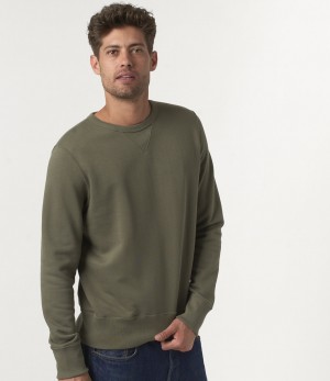 Men Merz B. Schwanen 346 loopwheeled Sweatshirts Dark Green | MERZ5094132