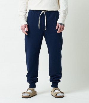 Men Merz B. Schwanen 359 loopwheeled Sweatpants Blue | MERZ8714250