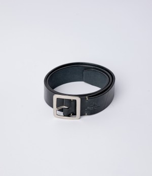 Men Merz B. Schwanen BELT40 Saddle Leather (4cm / 1.57in) Belt Black / Grey | MERZ4076932
