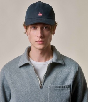 Men Merz B. Schwanen CAP01 swan logo Caps Grey | MERZ9710458
