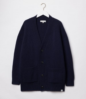 Men Merz B. Schwanen LOCG01 Cardigan Navy | MERZ4981375
