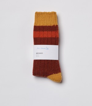 Men Merz B. Schwanen MW74 Socks Brown / Orange | MERZ5783496
