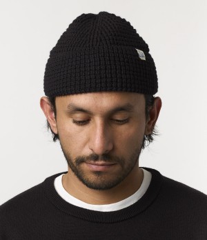 Men Merz B. Schwanen MWBN06 sturdy Beanie Black | MERZ5289360