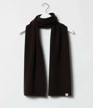 Men Merz B. Schwanen MWSC01 classic Scarf Coffee | MERZ0237815