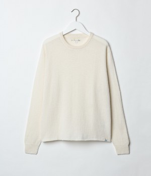 Men Merz B. Schwanen SKCN02 knitted longsleeve T Shirts Beige | MERZ5291804