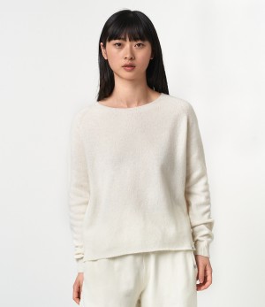 Women Merz B. Schwanen SKCN01 crew neck Pullover Beige | MERZ6943571