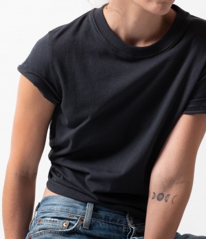 Women Merz B. Schwanen WCT05 crew neck T Shirts Grey | MERZ5134892
