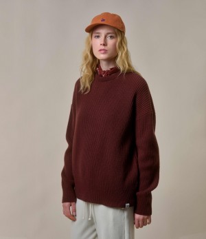 Women Merz B. Schwanen WRIB01 crew Pullover Brown | MERZ8530947