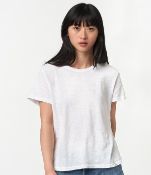 Women Merz B. Schwanen WSCT20 PIMA cotton T Shirts White | MERZ7495386