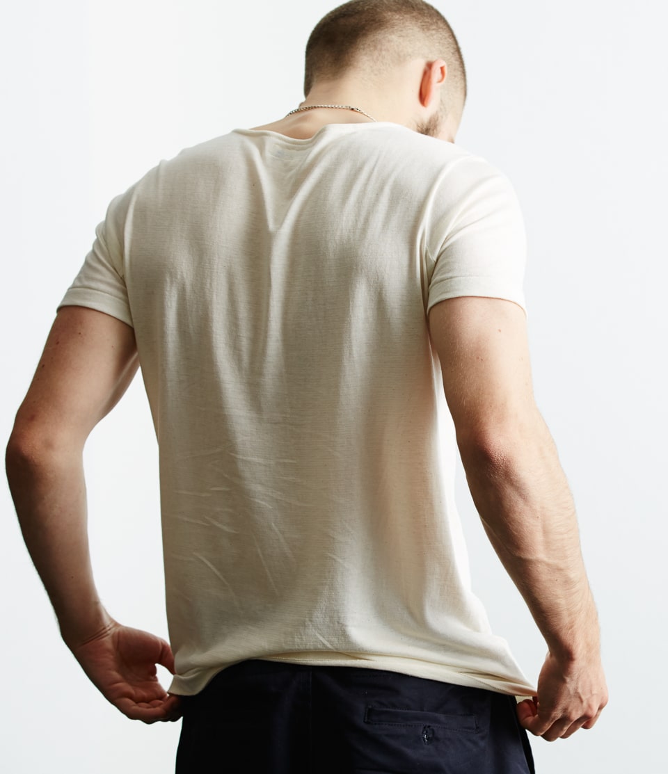 Men Merz B. Schwanen 114 loopwheeled T Shirts Beige | MERZ6495873