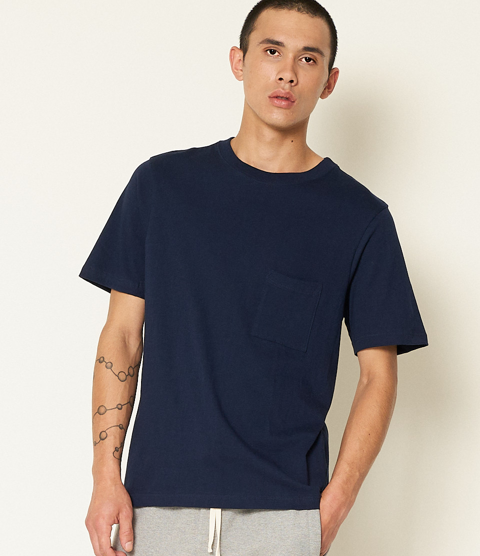 Men Merz B. Schwanen 1940sP loopwheeled T Shirts Blue | MERZ9142356