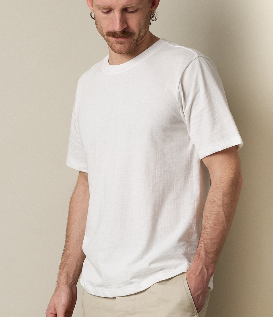 Men Merz B. Schwanen 1940s loopwheeled T Shirts White | MERZ1695870