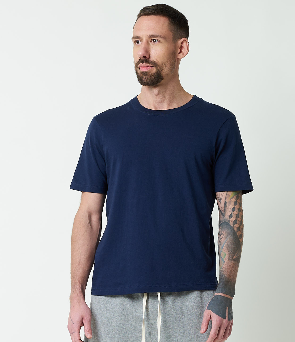 Men Merz B. Schwanen 1940s loopwheeled T Shirts Blue | MERZ1705294