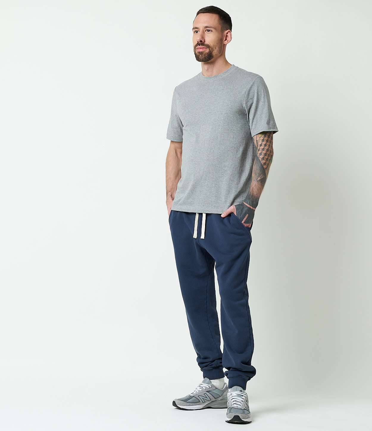 Men Merz B. Schwanen 1940s loopwheeled T Shirts Grey | MERZ0169375