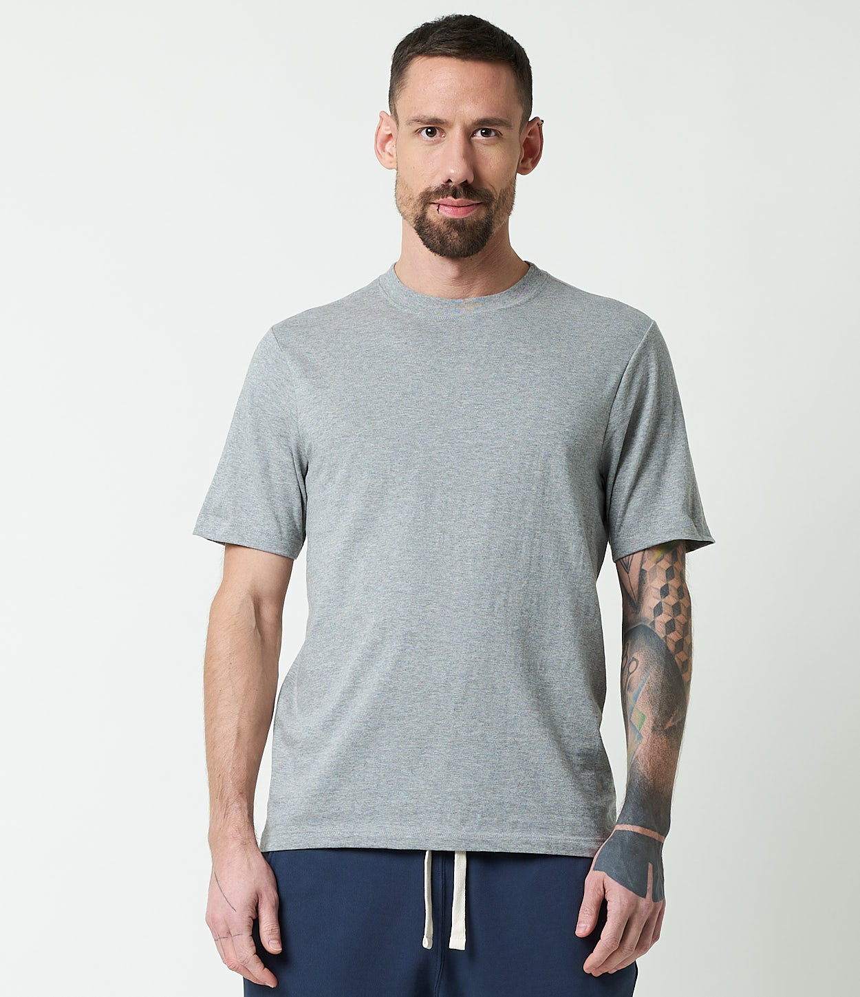 Men Merz B. Schwanen 1940s loopwheeled T Shirts Grey | MERZ0169375