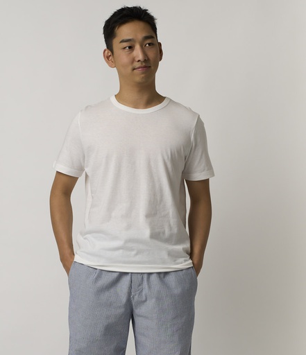 Men Merz B. Schwanen 1950s loopwheeled T Shirts White | MERZ0639278