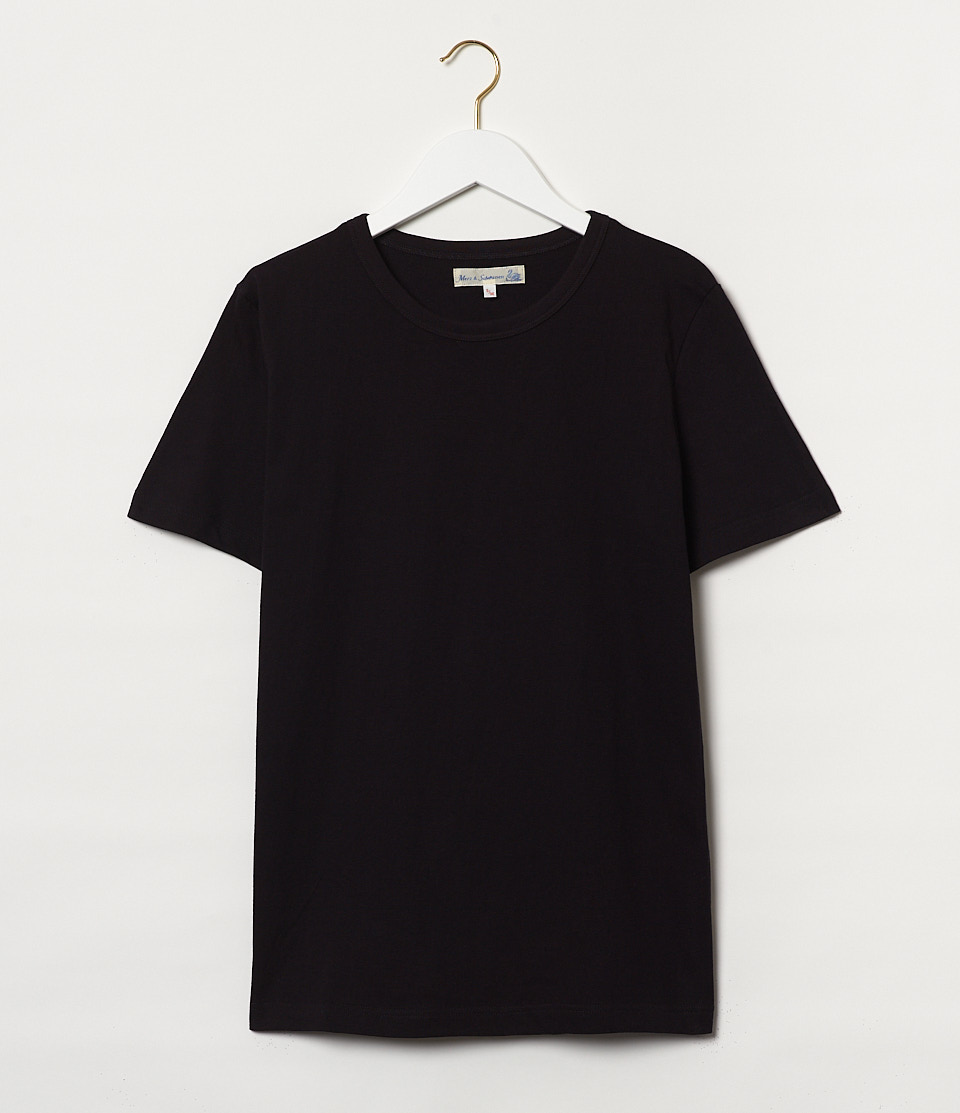 Men Merz B. Schwanen 1950s loopwheeled T Shirts Black | MERZ0576831