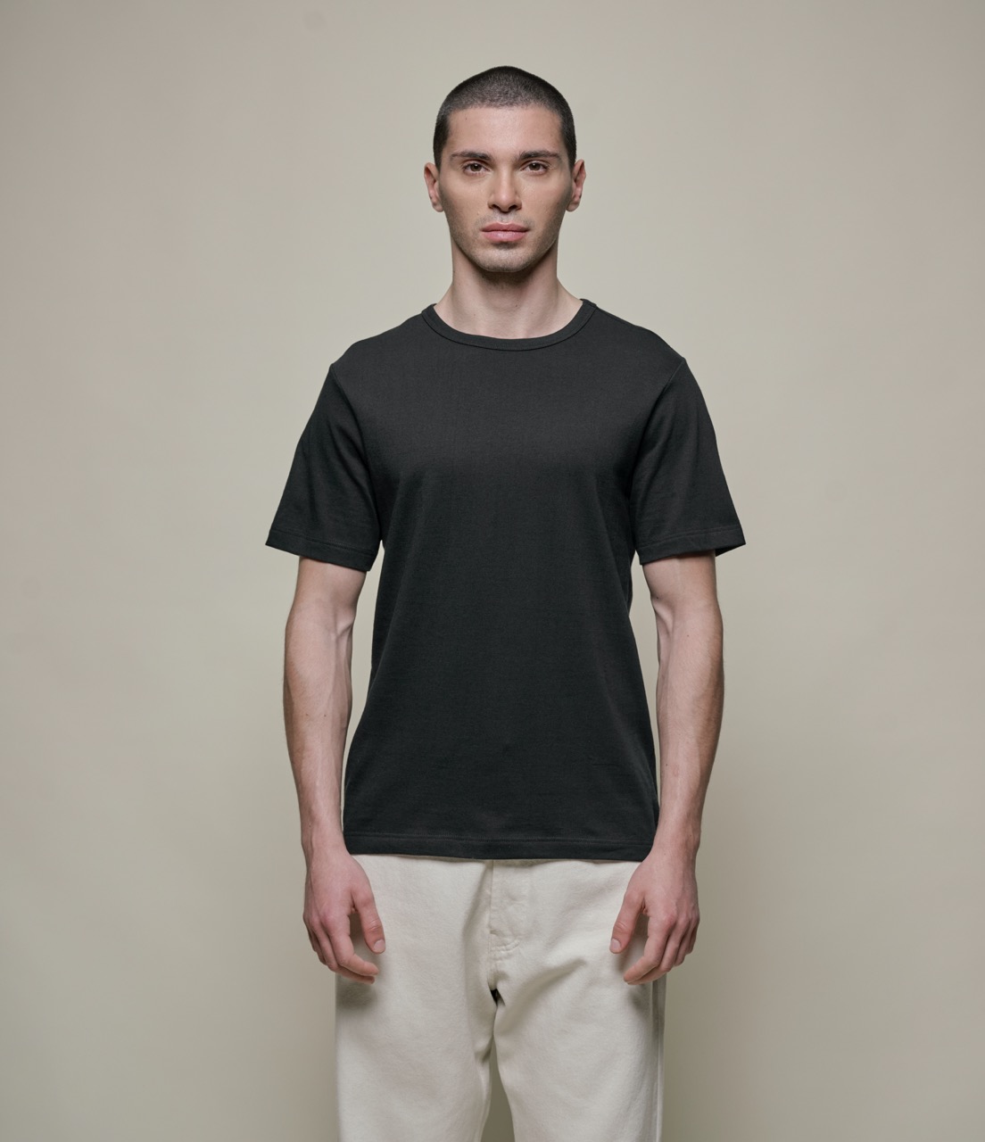 Men Merz B. Schwanen 1950s loopwheeled T Shirts Black | MERZ0576831