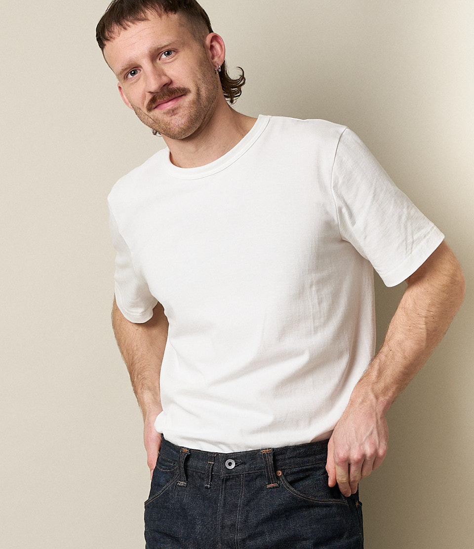 Men Merz B. Schwanen 214 loopwheeled T Shirts White | MERZ2985371
