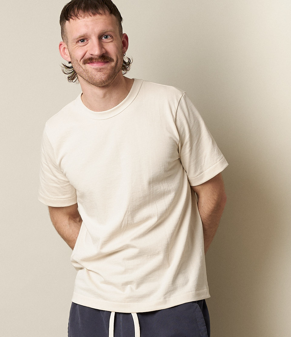 Men Merz B. Schwanen 214 loopwheeled T Shirts Beige | MERZ9048126