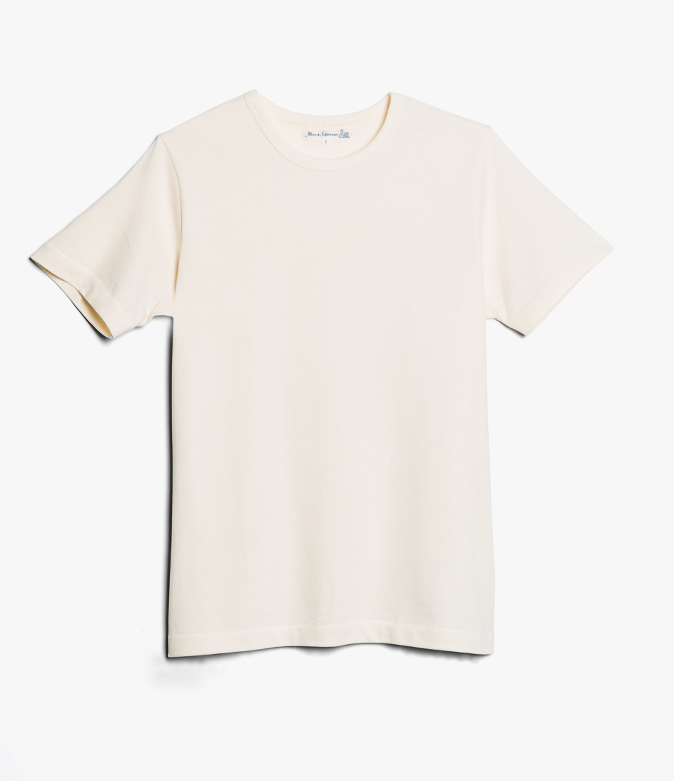 Men Merz B. Schwanen 215 loopwheeled T Shirts Beige | MERZ0531269