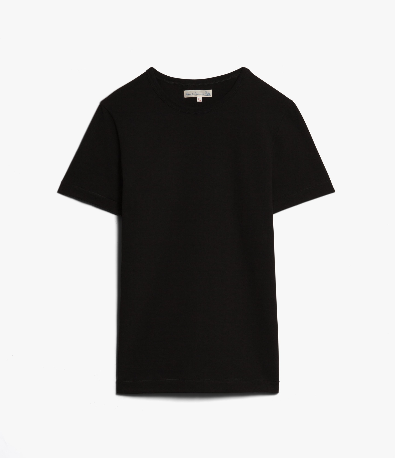 Men Merz B. Schwanen 215 loopwheeled T Shirts Black | MERZ6182370