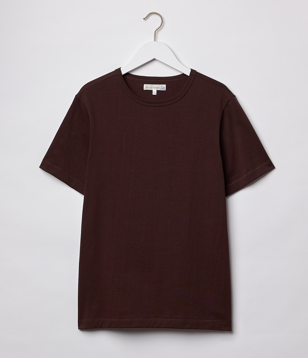 Men Merz B. Schwanen 215 loopwheeled T Shirts Coffee | MERZ1503692