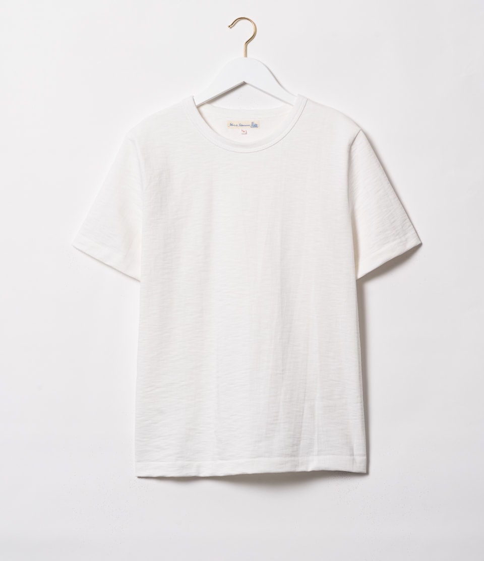Men Merz B. Schwanen 2S14 loopwheeled T Shirts White | MERZ4705193