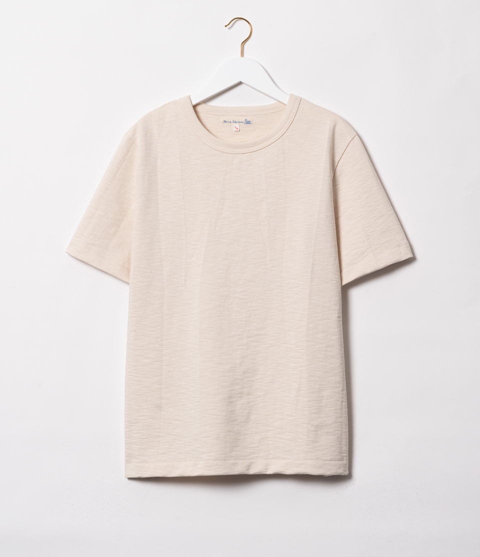 Men Merz B. Schwanen 2S14 loopwheeled T Shirts Beige | MERZ0419658