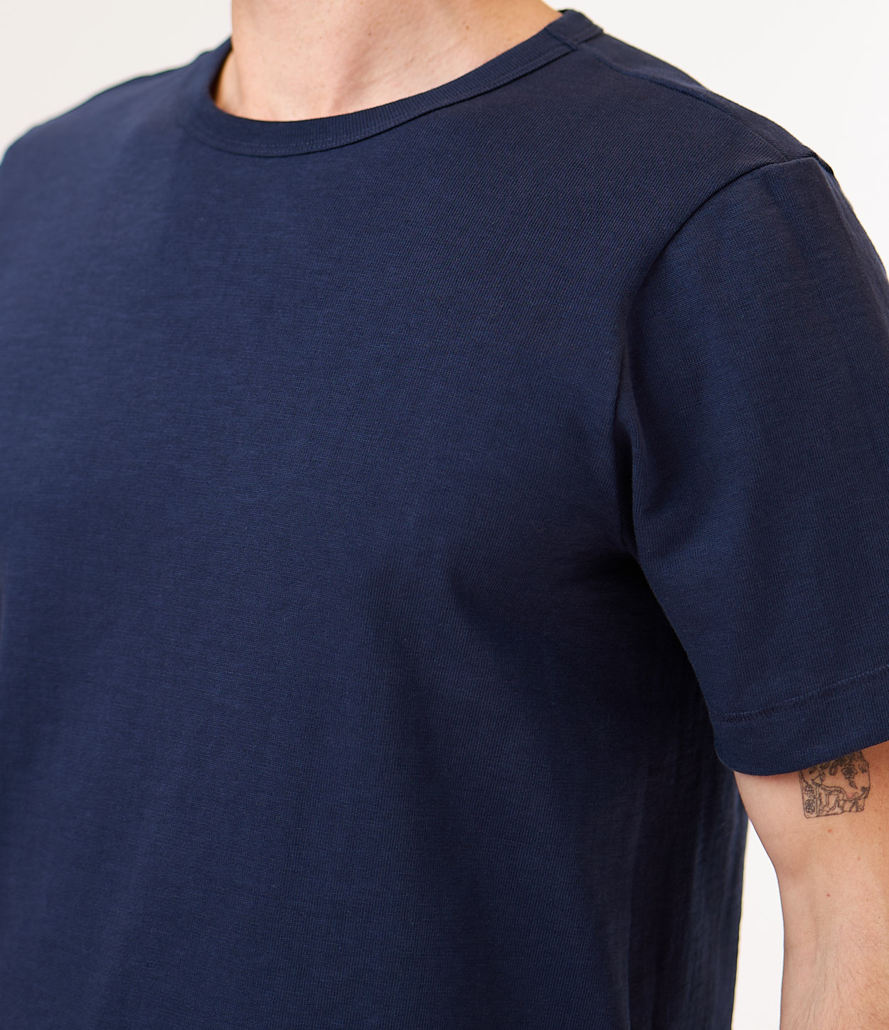 Men Merz B. Schwanen 2S14 loopwheeled T Shirts Blue | MERZ4617395