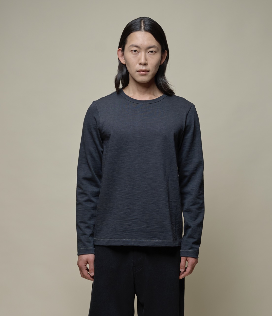 Men Merz B. Schwanen 2S18 loopwheeled long sleeve heavy T Shirts Grey | MERZ5163824