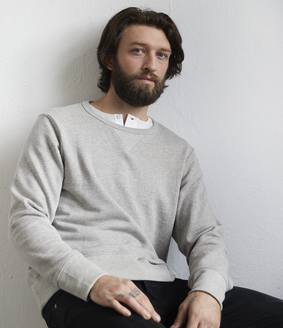 Men Merz B. Schwanen 346 loopwheeled Sweatshirts Grey | MERZ1425839