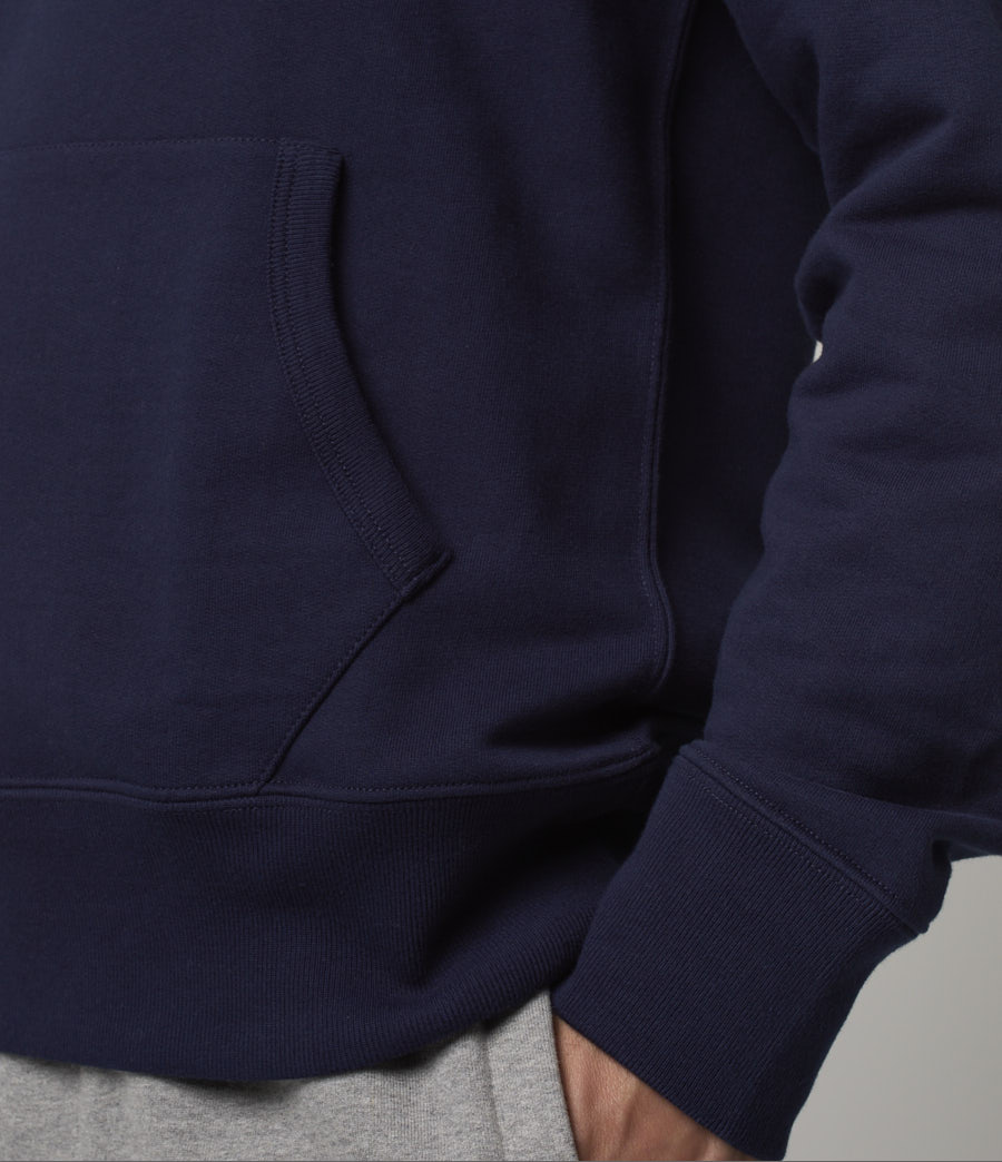 Men Merz B. Schwanen 382 loopwheeled Hoodie Blue | MERZ0274863