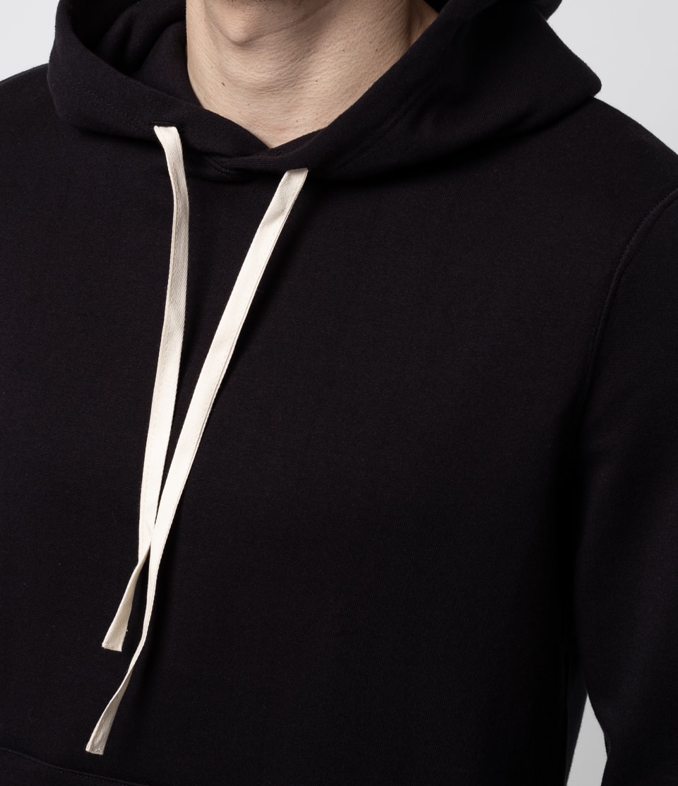 Men Merz B. Schwanen 382 loopwheeled Hoodie Black | MERZ4926807