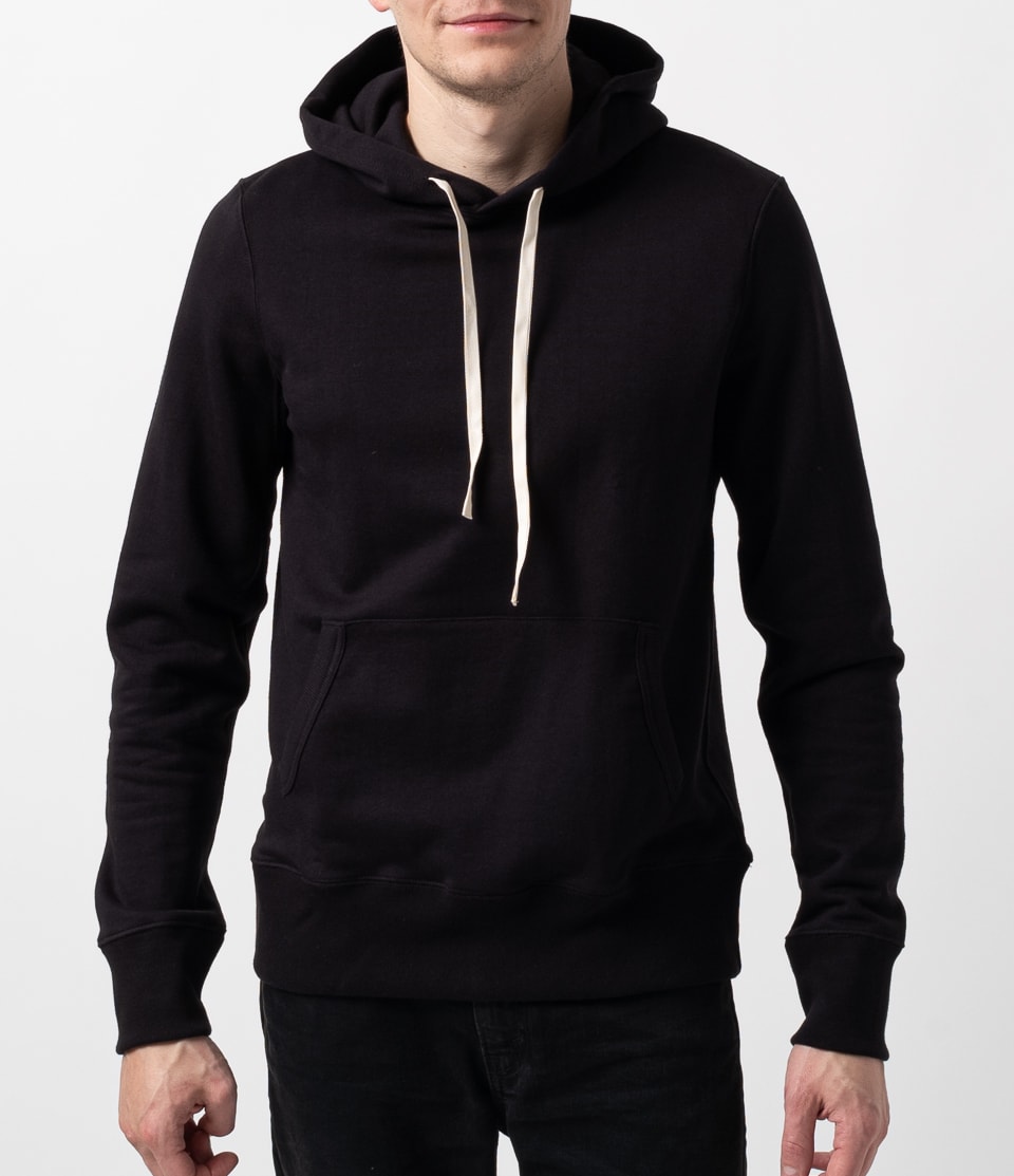 Men Merz B. Schwanen 382 loopwheeled Hoodie Black | MERZ4926807