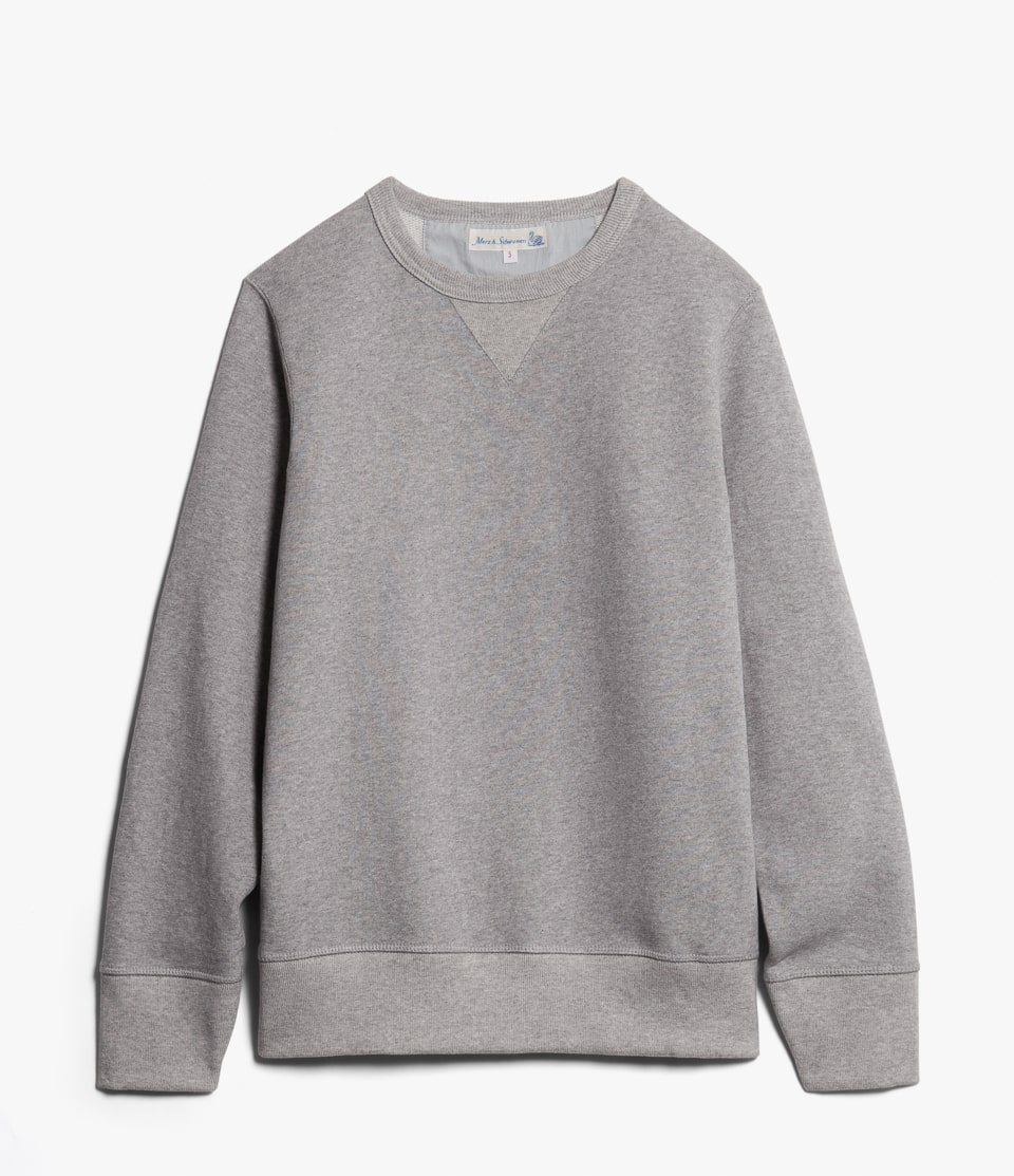 Men Merz B. Schwanen 3S48 loopwheeled heavy Sweatshirts Grey | MERZ2937864