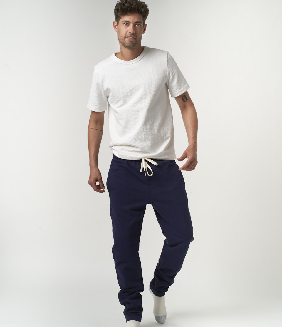 Men Merz B. Schwanen 3S50 loopwheeled Sweatpants Blue | MERZ9152064