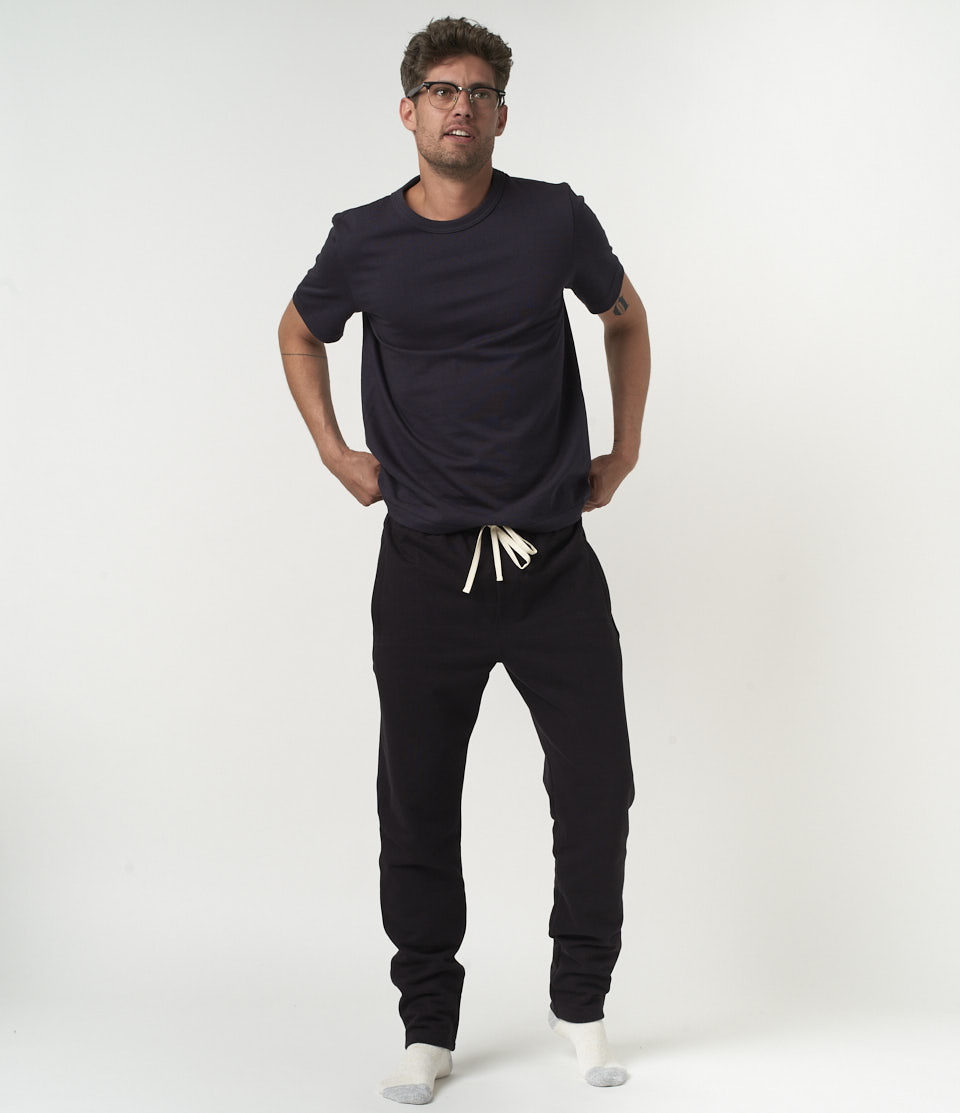 Men Merz B. Schwanen 3S50 loopwheeled Sweatpants Black | MERZ6285094