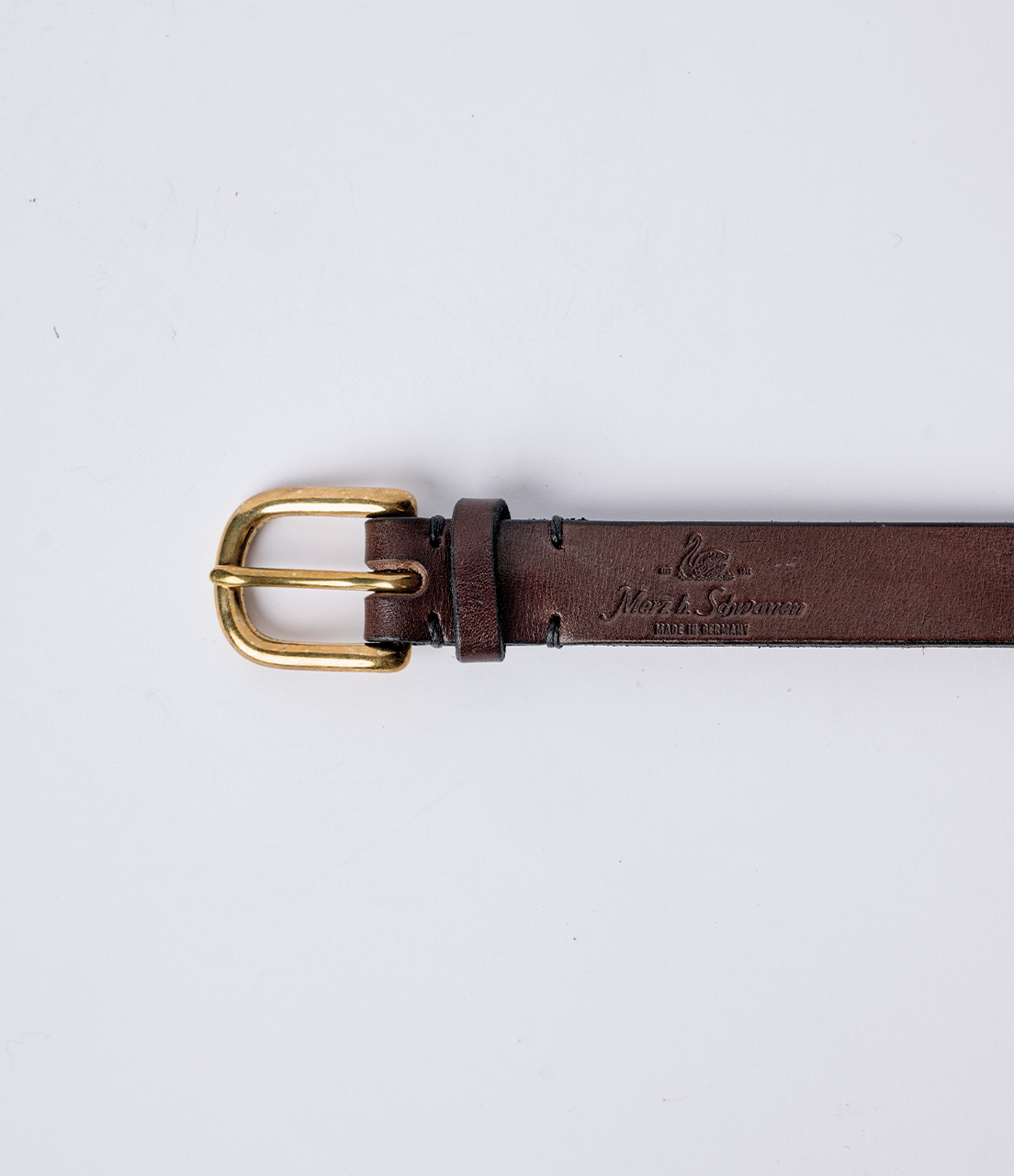 Men Merz B. Schwanen BELT20 Saddle Leather (2cm / 0.79in) Belt Brown | MERZ3970648