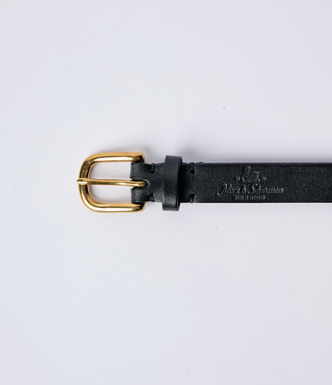 Men Merz B. Schwanen BELT20 Saddle Leather (2cm / 0.79in) Belt Black | MERZ5947381