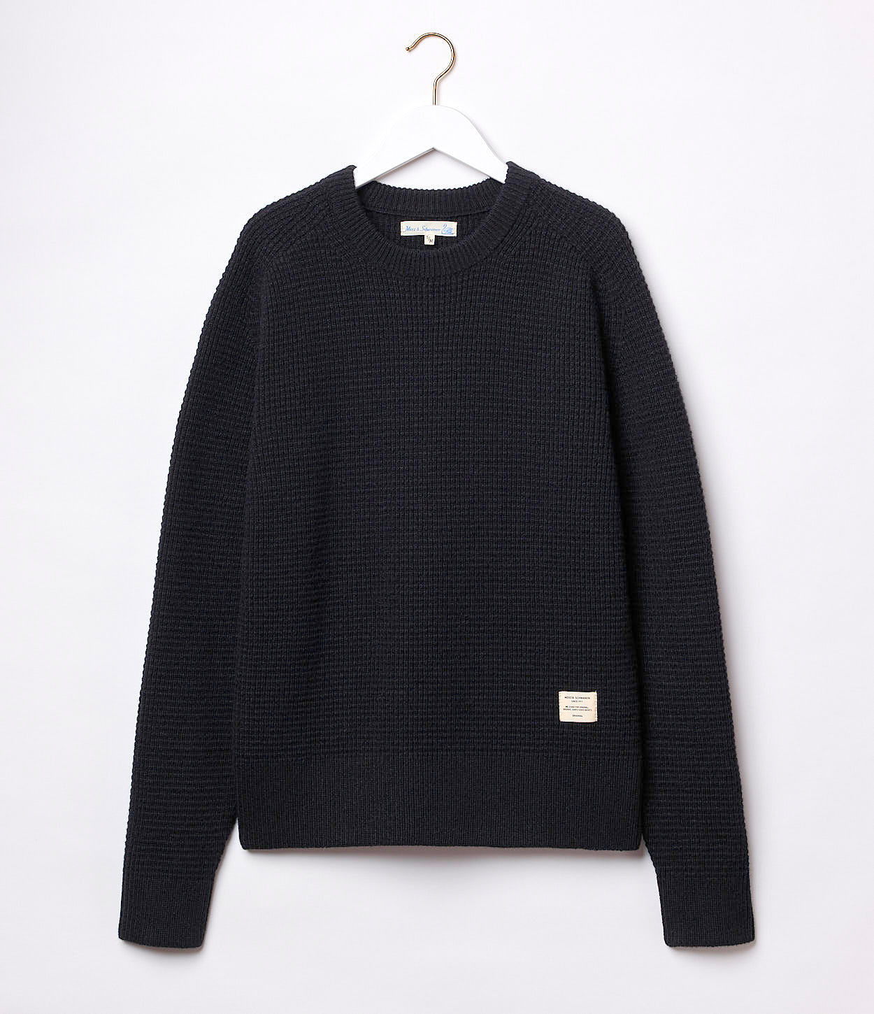 Men Merz B. Schwanen BLADE02 waffle structured Pullover Black | MERZ6839410