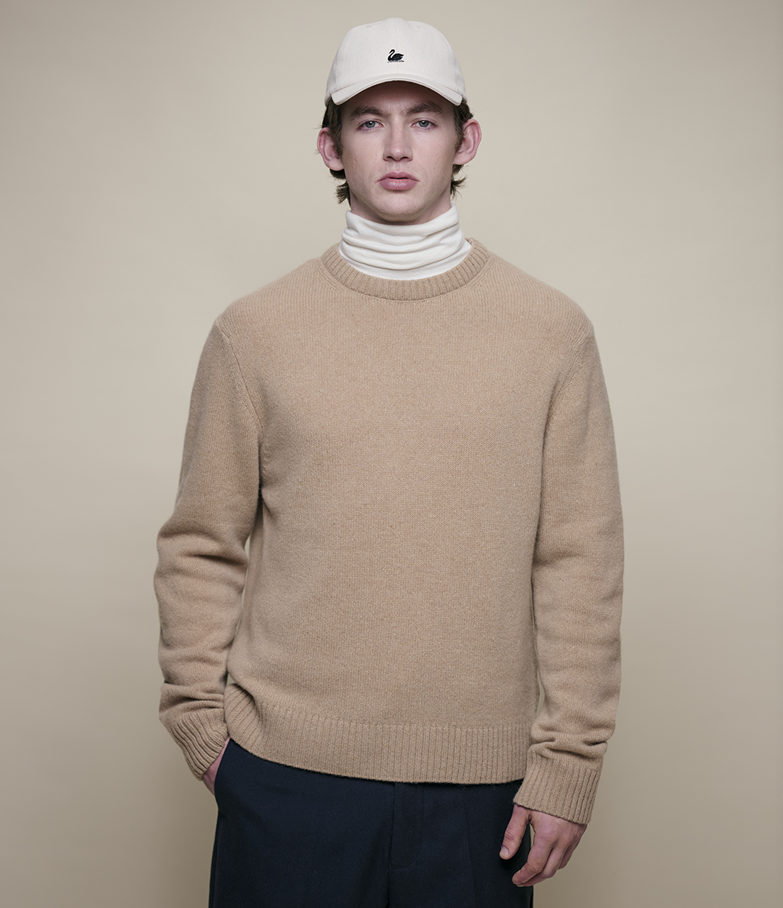 Men Merz B. Schwanen CASH01 crewneck Pullover Brown | MERZ0357468