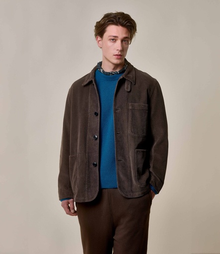 Men Merz B. Schwanen JKT03C organic cotton corduroy Jackets Chocolate | MERZ3590628
