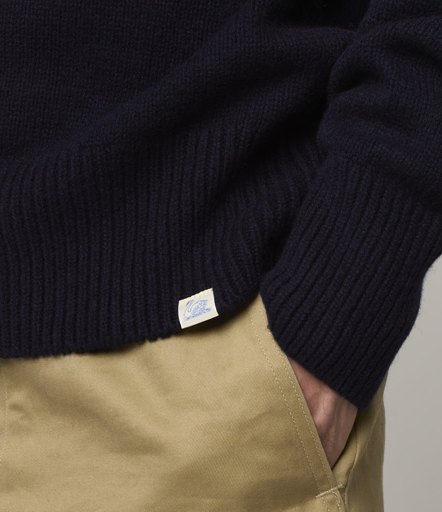 Men Merz B. Schwanen LOCC01 crew Pullover Navy | MERZ5971064