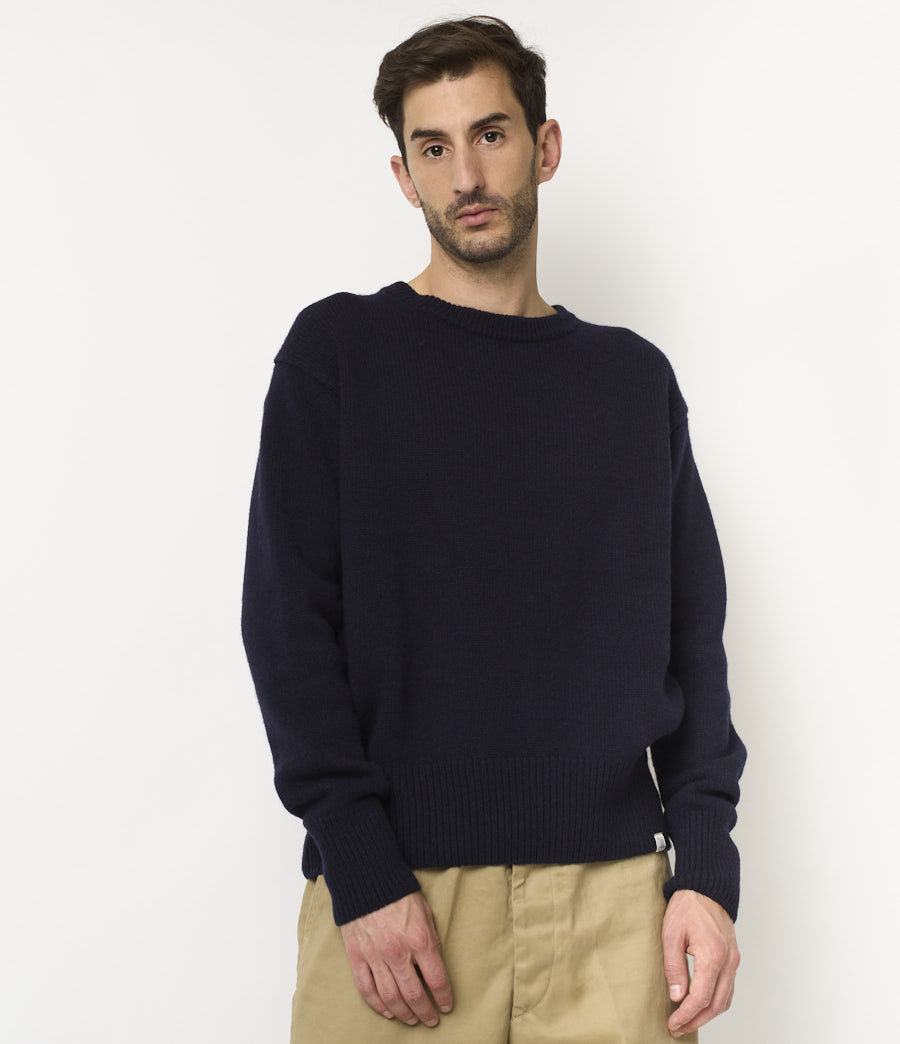Men Merz B. Schwanen LOCC01 crew Pullover Navy | MERZ5971064