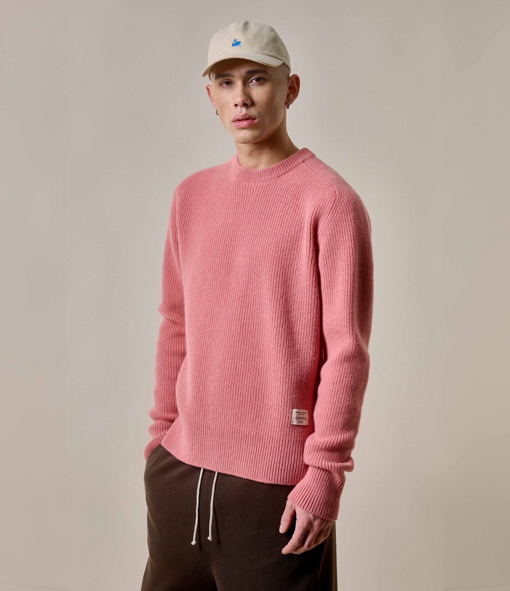 Men Merz B. Schwanen LOCC02 crew Pullover Rose | MERZ1873645