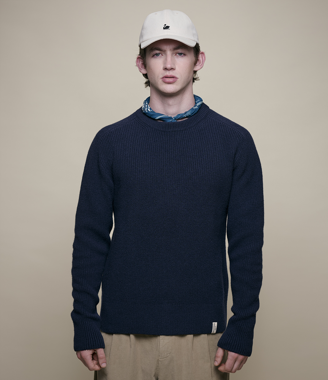 Men Merz B. Schwanen LOCC02 crew Pullover Navy | MERZ7051682